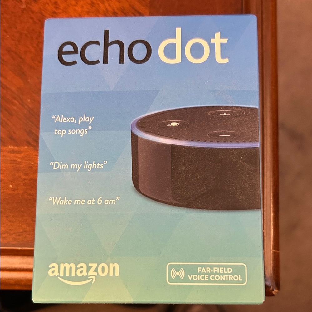 Amazon Echo Dot in Black and Blue